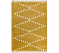 Mustard Shaggy Handmade Modern Easy To Clean Rug For Dining Room-200Cm X 290Cm