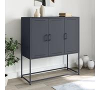Mustard Steel Highboard Cabinet 100.5x39x107cm Industrial Storage Unit