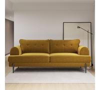 Mustard Velvet 3 Seater Sofa - Rosie