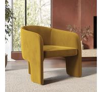 Mustard Velvet Curved Accent Chair - Lyanna