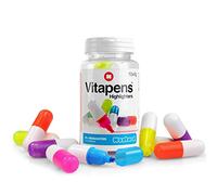 Mustard Vitapens Highlighters | Highlighter Pens Set | Fluorescent Colour Chisel Tip Marker Pen | 10 Assorted Colours Pens | Stationery Supplies | Gift Idea School, Office, Desk & Homework