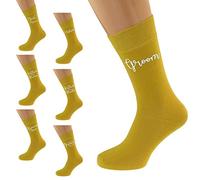 Mustard Wedding Script Design Socks UK Adult 5-12 in Various Roles (Brother of the Groom)