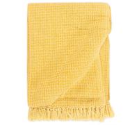 (mustard yellow, 125 x 150 cm) vidaXL Throw Cotton Warm Bed Sofa Armrest Couch Blanket Multi Sizes&Colours