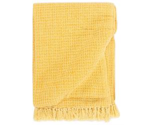 (mustard yellow, 125 x 150 cm) vidaXL Throw Cotton Warm Bed Sofa Armrest Couch Blanket Multi Sizes&Colours