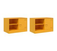 (mustard yellow, 2 pcs) vidaXL TV Cabinet TV Stand TV Unit Entertainment Centre Media Cabinet Steel