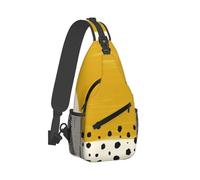 Mustard Yellow And Black Chest Bag, Lightweight Straps, Sturdy And Durable, Suitable For Most People