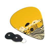 Mustard Yellow and Black Guitar Plectrums, 6 Guitar Plectrums, Printed on both sides for Electric Guitar Bass Ukulele (0.46 mm 0.71 mm 0.96 mm)