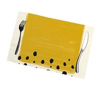 Mustard Yellow And Black Placemats Set Of 6 Home Dining Gifts Non-Slip Table Mats Heat Resistant Table Placemats 45x30 Cm