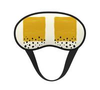 Mustard Yellow and Black Print Adjustable Eye Cover for Sleeping, Comfortable, Pressure-Free and Breathable Sleeping Masks