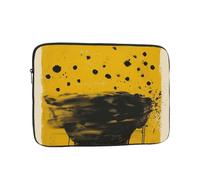 Mustard Yellow and Black Print Laptop Sleeve 13 inch, Ultra-Thin Computer Bag Notebook Computer Tablet Laptop Bag for Office Daily Commute