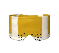 Mustard Yellow and Black Printed, Full Eye Covers Light Blocking Eye Mask Sleep Eye and Ear Muffs