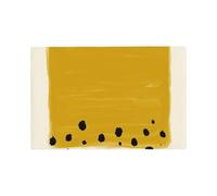 Mustard Yellow and Black Printed Linen Placemats 4 PCS Set - Double Layer Heat Resistant Non-Slip Place Mats for Dining Room, Kitchen Table Decor, Indoor Outdoor, Housewarming Gift