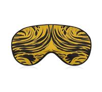 Mustard Yellow and Black Sleep Mask, Ultra Soft Eye Mask for Sleeping with Adjustable Strap, Comfortable Lightweight Blindfold Eyeshade, Total Blackout Eye Cover for Night Sleep Travel Office Nap