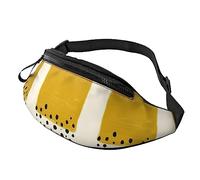 Mustard Yellow and Black Waist Pack Fanny Packs for Men Women Waist Bag with Adjustable Strap for Running Travel Hiking Dog Walking Workout