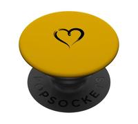 Mustard Yellow Cute Heart - Sweet Minimalist Girl Aesthetic PopSockets Adhesive PopGrip