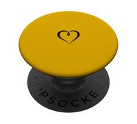 Mustard Yellow Cute Heart - Sweet Minimalist Girl Aesthetic PopSockets Adhesive PopGrip