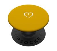 Mustard Yellow Cute Heart - Sweet Minimalist Girl Aesthetic PopSockets Adhesive PopGrip