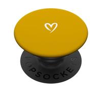Mustard Yellow Cute Heart - Sweet Minimalist Girl Aesthetic PopSockets Adhesive PopGrip