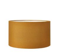 Mustard Yellow Cylinder Lampshade for Table Lamps | Drum Cotton Lamp Shade for Floor Lamps | Lined Fabric Shades for Living Room (Mustard Yellow, 35cm)