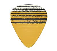 Mustard Yellow Lines Printed Guitar Picks,12 Pack Personalized Guitar Picks For Bass Acoustic Guitar Electric Guitar Includes 0.46mm/0.71mm/ 0.96mm
