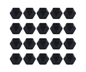 (mustard yellow, One size) 20Pcs Octagonal Resin Beads for Bracelet Necklace Jewelry Making Geometric Beads 14mm Spacer Beads for Handmade Craft Black