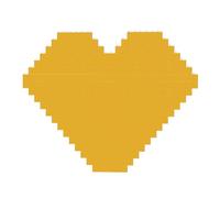 Mustard Yellow Print Building Brick Block Puzzle - Heart Shaped Picture Puzzles, Wooden Picture Jigsaw Puzzles