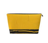 Mustard Yellow Printed Travel Cosmetic Bags with Silver Zipper Makeup Organizer Cosmetic Case Toiletry Bag for Women Mom Girls