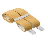 Mustard Yellow Trouser Braces 35mm Wide Elastic 4 Strong Silver Clips 44 Inch Adjustable