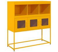 (mustard yellow) vidaXL Sideboard Mustard Yellow 100.5x39x107 cm Cold-rolled Steel