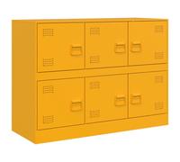 (mustard yellow) vidaXL Sideboard Storage Cupboard Side Cabinet Highboard Mustard Yellow Steel