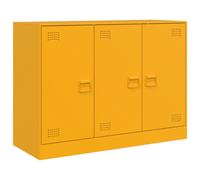 (mustard yellow) vidaXL Sideboard Storage Cupboard Side Cabinet Highboard Mustard Yellow Steel