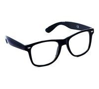 Mustavo Black Frame Clear Glasses Nerd Geek Vintage Retro Secretary Specs Mens Womens Unisex Adult Size