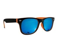 Mustavo Childrens TwoTone Blue Mirror Sunglasses Bright Colours Kids Boys Girls Eyewear For Beach Summer Park UV400 (Orange)