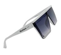 Mustavo Gloss White Womens Oversize Flat Top Sunglasses | Full UV400 Protection | Ladies Classic Retro Design For Her