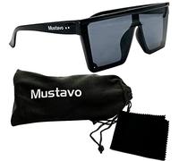 Mustavo Ibiza Final Boss Sunglasses Unisex Square Sunglasses Oversize Flat Top Shades | Full UV400 Protection | Classic Retro Design