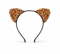 Mustavo Leopard Print Cat Ears on Headband World Book Day Cheetah Fancy Dress Costume Accessory Kids Adults Teachers Animal Print Design