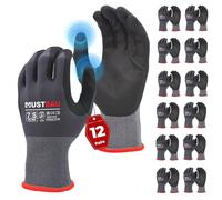 Mustbau 12 Pairs Safety Work Gloves,Non-Slip Gardening Gloves, Abrasion Resistant Nylon Working Gloves,Good Grip on Palm and Fingers,Ideal for Men Women General Duty Work-S
