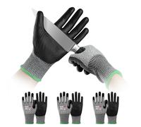 Mustbau 3 Pairs Cut Resistant Gloves Safety Work Gloves for Men PU Coated Palm Cut Proof Gloves with Reinforced Thumb, Non Slip, Breathable, Durable, Touch-screen,M