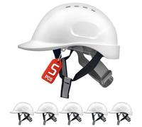 MUSTBAU 5PCS Hard Hats Construction Safety Helmet Wheel Ratchet Adjust Hard Hat 52-66 cm for Scaffolding, Construction and Tradesmen EN 397
