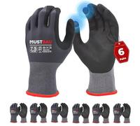 Mustbau 6 Pairs Safety Work Gloves,Non-Slip Gardening Gloves, Abrasion Resistant Nylon Working Gloves,Good Grip on Palm and Fingers,Ideal for Men Women General Duty Work-S
