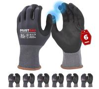 Mustbau 6 Pairs Safety Work Gloves,Non-Slip Gardening Gloves, Abrasion Resistant Nylon Working Gloves,Good Grip on Palm and Fingers,Ideal for Men Women General Duty Work-L