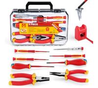 Mustbau 9pcs Screwdriver Set,1000V VDE Insulated Electrical Tools,Precision Slotted,Phillips Screwdriver Kit, Magnetic tip,with 2-in-1 Magnetizer,Ideal for Electrical,Home and DIY