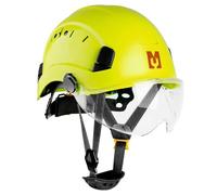 Mustbau Construction Hard Hats Safety Helmet with Clear Visor and Chin Strap, Adjustable Vent Hole, 53 to 63 cm Hard Hat for Forestry, Builders, and Industrial
