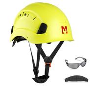 Mustbau Hard Hats Construction Safety Helmet with Anti-fog Safety Glasses Wheel Ratchet Adjust 53-63 cm for Scaffolding,Construction and Tradesmen EN 397