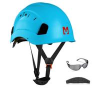 Mustbau Hard Hats Construction Safety Helmet with Anti-fog Safety Glasses Wheel Ratchet Adjust 53-63 cm for Scaffolding,Construction and Tradesmen EN 397