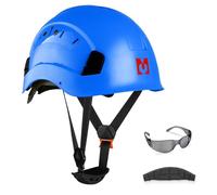 Mustbau Hard Hats Construction Safety Helmet with Anti-fog Safety Glasses Wheel Ratchet Adjust 53-63 cm for Scaffolding,Construction and Tradesmen EN 397