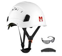 Mustbau Hard Hats Construction Safety Helmet with Anti-fog Safety Glasses Wheel Ratchet Adjust 53-63 cm for Scaffolding,Construction and Tradesmen EN 397