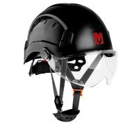 Mustbau Hard Hats Lightweight Safety Helmet with Clear Visor, 53-63cm Adjust Chin Strap Work Helmet EN 397 for Construction, Forestry and Industrial