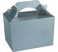 MustBeBonkers 10 x Silver Birthday Party Food Gift Boxes - Kids Lunch Food Meal Box