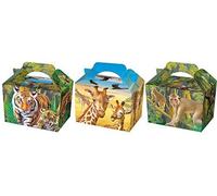 MustBeBonkers 12 X Wild Animal Design Party Lunch/Food Boxes